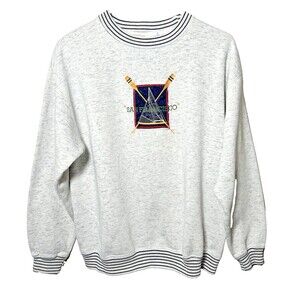Vintage San Francisco Gray Heather Graphic Embroidered Crew Neck Pullover M